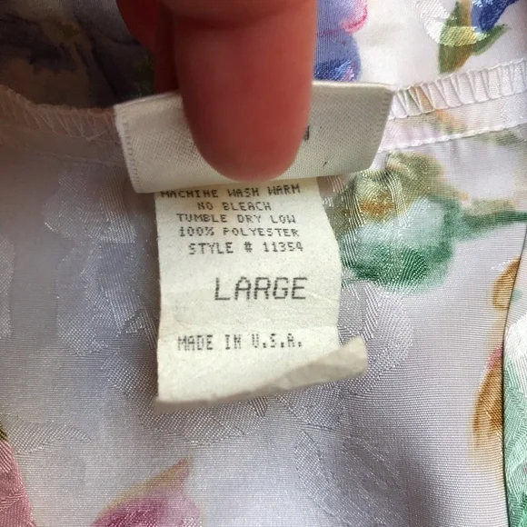 MaryAnn’s Boutique Floral Cream Vintage Multi-Color Robe, EUC, L - Picture 5 of 16